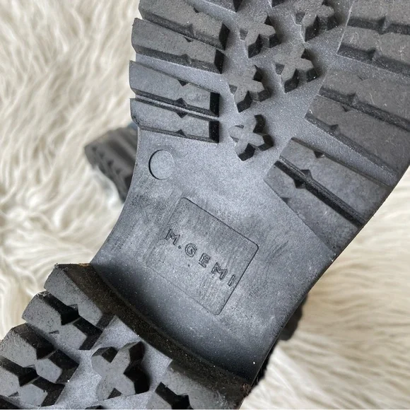 M.GEMI Navy Blue Nubuck Leather Lace Up Lug Sole GORPCORE Alpi Boot EUC Sz 37.5 - Picture 8 of 11